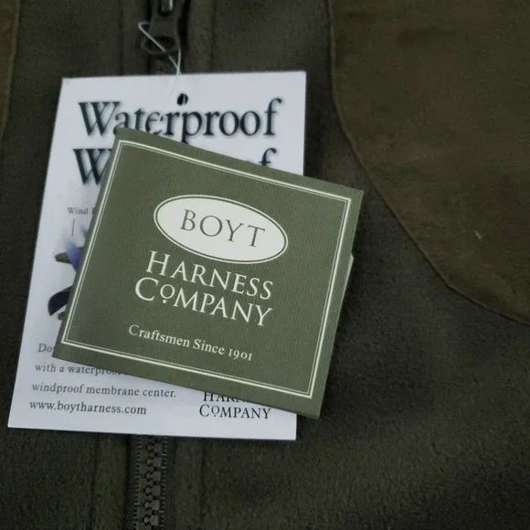 Boyt Harness Company Vest Men‎ 3XL Green Fleece Full Zip Shoulder Patch Shooting